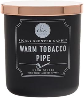 DW Home Medium Warm Tobacco Pipe Candle in Glass Jar with Copper Lid- 9.21 Oz.