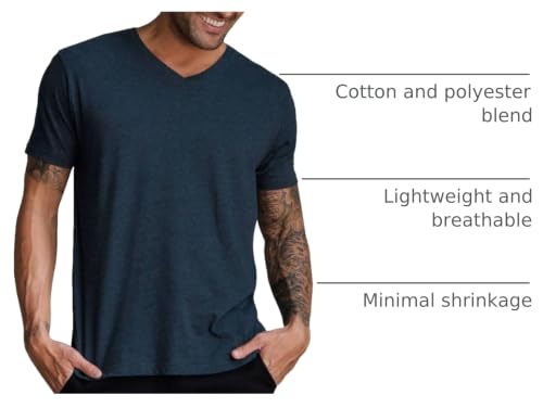 Image of Men's V-Neck T-Shirt Fitted Short Sleeve Soft Cotton Vneck Tees S-2XL