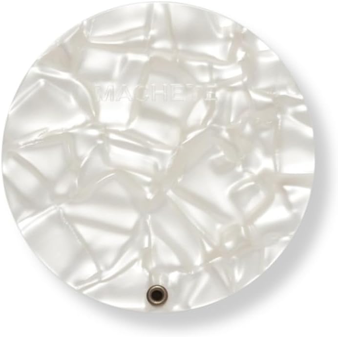 MACHETE Circle Pocket Mirror for Women Small Travel Mirror, Purse Mirror Compact Unique Gift (White Shell)
