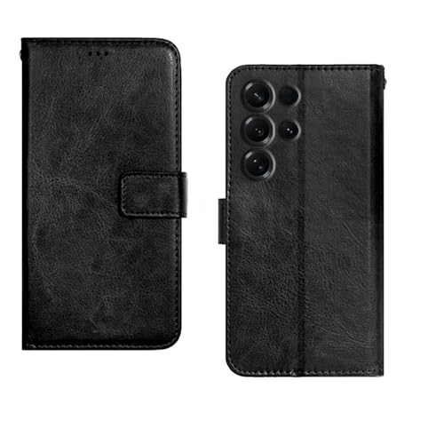 Image of amazon basics Samsung Galaxy S26 Ultra 5G Flip Cover | Card Pockets Wallet & Stand | Flip Cover for Samsung Galaxy S26 Ultra 5G (Black)