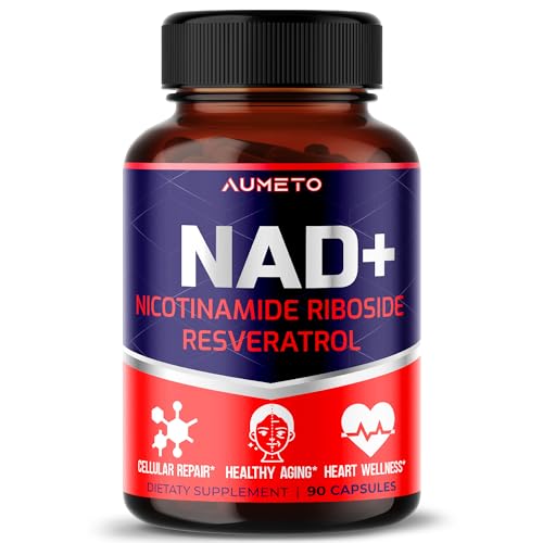 NAD+ Supplement with Nicotinamide Riboside NR, Resveratrol, Quercetin - Cellular Energy & Repair, Vitality, Healthy Aging (90 Count (Pack of 1))