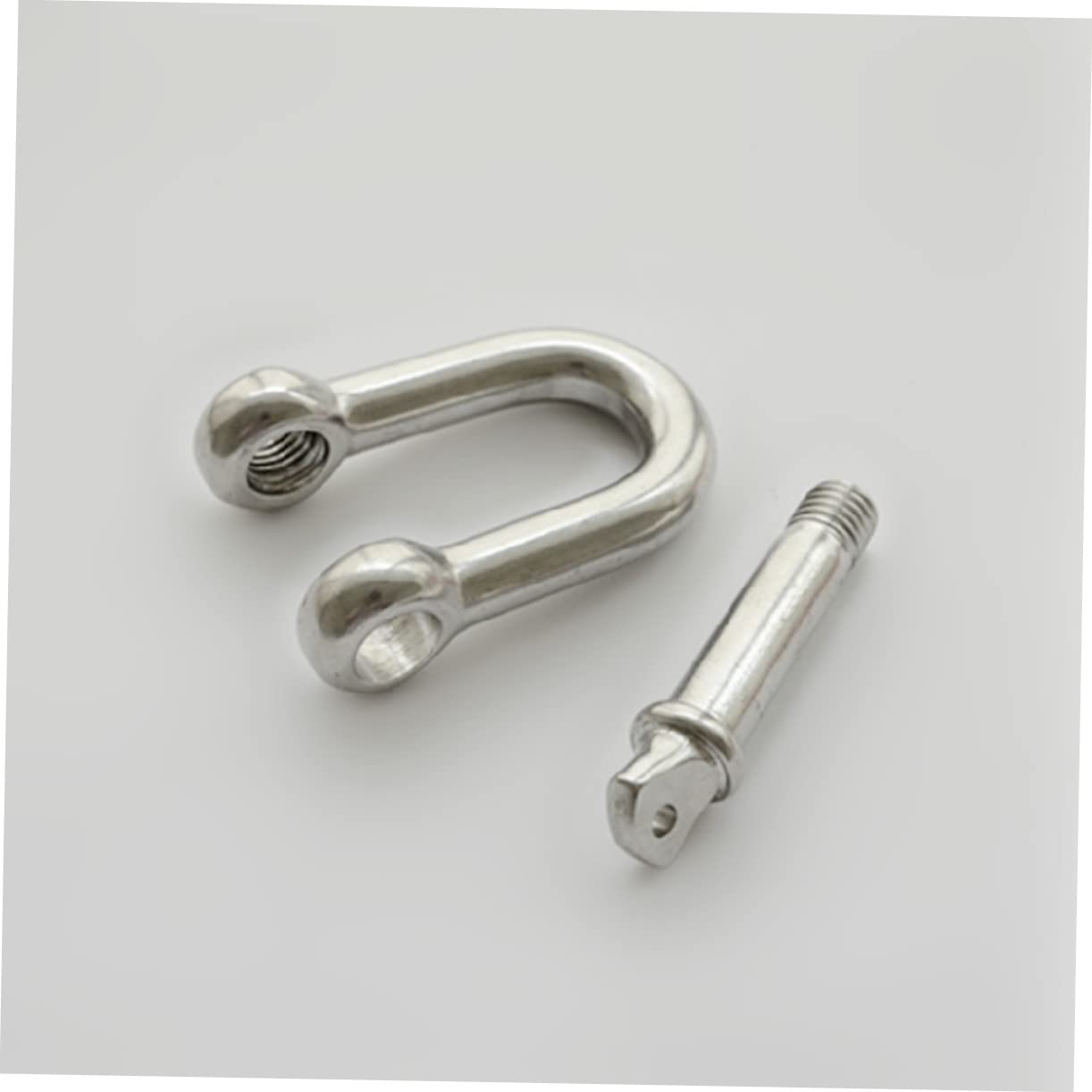 2 Pack M8 304 Stainless Steel D Shackle Heavy Duty Rigging | Silver Finish, Industrial and Marine Applications, High Load Bearing, Corrosion Resistant, Easy to Use