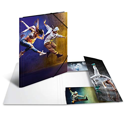 HERMA 19232 Carpeta de dibujo Impressions con motivo de Baile, A3, cartón resistente, con impresión interior, carpeta de 1 palmo
