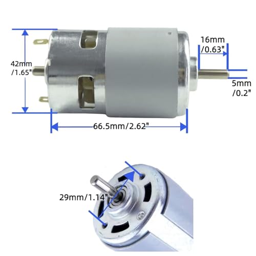 CONQUERALL 775 DC Motor DC 12V 6000RPM / 24V 12000RPM Large Torque High Power Motor with Drill Chuck Bracket and 20A Speed Controller by CONQUERALL - Image 4