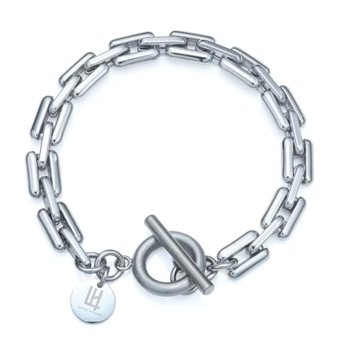 [ライオンハート] ラッピング済 ヴァリアス チェーンブレスレット スリーク サージカルステンレス316L 金属アレルギー対応 別注ポーチ付き メンズ ブランド (sizeL)