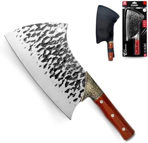 Cutelo Artesanal Gourmet Profissional 7 Aço Cabo Madeira
