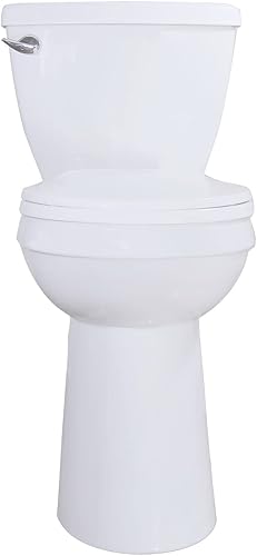 Miniatura 2 de SouNor SN1088 - Inodoro alargado de dos piezas de 1.28 GPF extra 21 pulgadas de alto, cómodo asiento derecho, asiento de cierre suave, color blanco