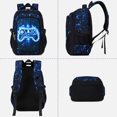 Kimwadalh School Backpack for Boys, 3PCS Gamepad Backpacks with Lunch Bag & Pencil Case, Large Capacity Boys School Bookbags for Primary Middle High Kids - image 8