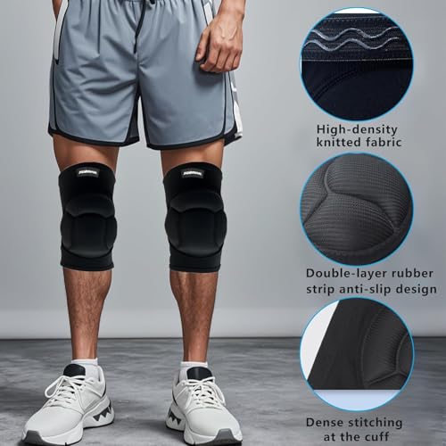 Peabownn Knee Pads Volleyball Women 6XS-2XL - Basketball Knee Pads Wrestling Gear Breathable Teen Men Women for Volleyball Football Soccer Basketball L
