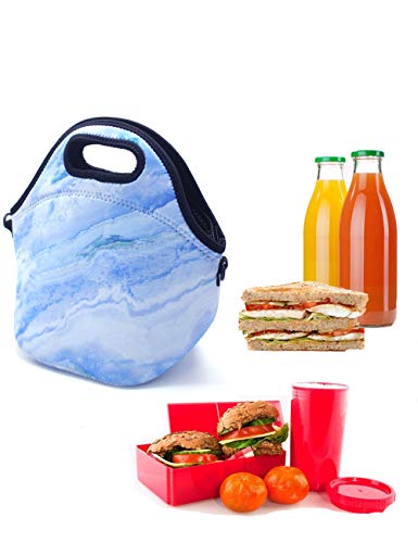 Allenlife Neoprene Lunch Bag Insulated Handbags Lunch Box Cooler Bag For School Children Teen Girls Women (Blue) #TOP5