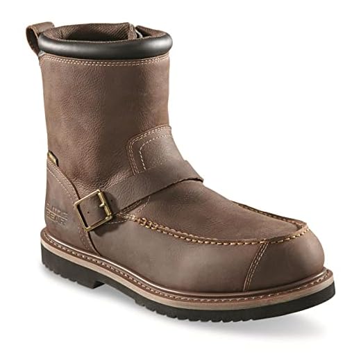 Guide Gear Men's Field Series Uplander Waterproof Side-Zip Hunting Boots, Brown, 14D (Medium)