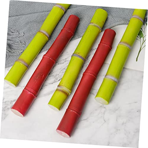 Alasum 5Pcs Simulated Sugar Cane Ornament For Kids Miniature Toys Artificial Fruit Pretend Play Toy Fruit Model Fruit Ornament Puzzle Decorate Artificial Red Decorations Child Plastic #TOP3