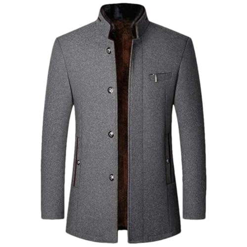 Chaqueta de lana para hombre JXQXHCFS con acabados elegantes de cuello alto