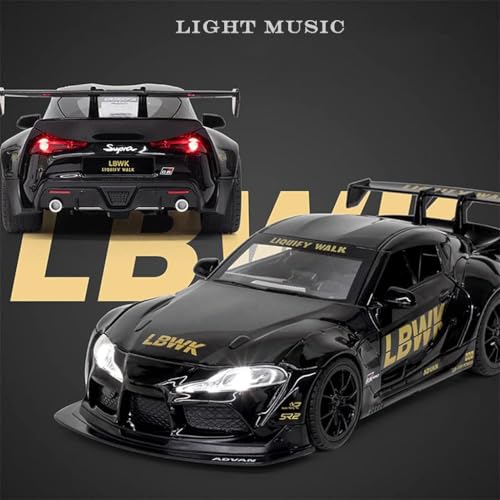 Image of Supra Toy Car 1:24 Toyto Supra Sport Diecast Metal Toy Car for Kids Light Sound Pullback Openable Door