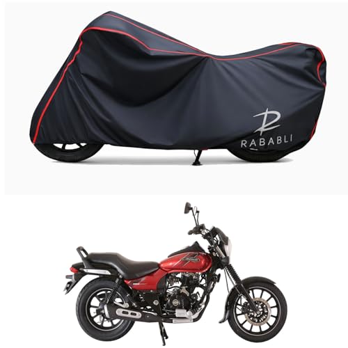 Image of Waterproof Bike Body Cover Compatible for | Bajaj Avenger Street 180 BS6 | Taffeta Fabric, Red Piping Design, Bottom Elastic Fit | Dustproof, Sun UV & Rain Protection for All Bikes