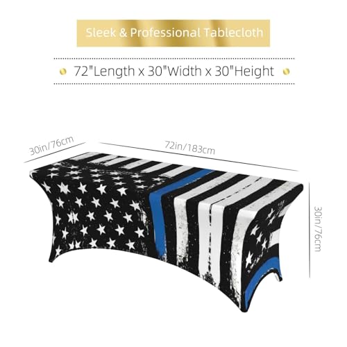 Housse de table extensible élasthanne bleu rétro drapeau USA - 7
