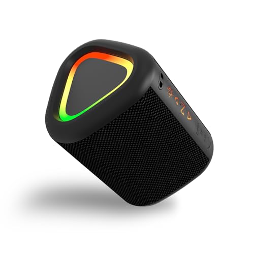 HUO JI Haut-parleur Bluetooth portable avec lumière RVB, étanchéité IPX6, temps de lecture toute la journée, entrée AUX et carte TF, Bluetooth 5.3, appairage TWS, petit haut-parleur sans fil pour HUO JI Haut-parleur Bluetooth portable avec lumière RVB, étanchéité IPX6, temps de lecture toute la journée, entrée AUX et carte TF, Bluetooth 5.3, appairage TWS, petit haut-parleur sans fil pour