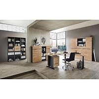 MEMPHIS Aktenschrank in Artisan Eiche Optik, Graphit - Moderner Büroschrank mit 2 Türen - 75 x 197 x 38 cm (B/H/T) – Ansicht 6