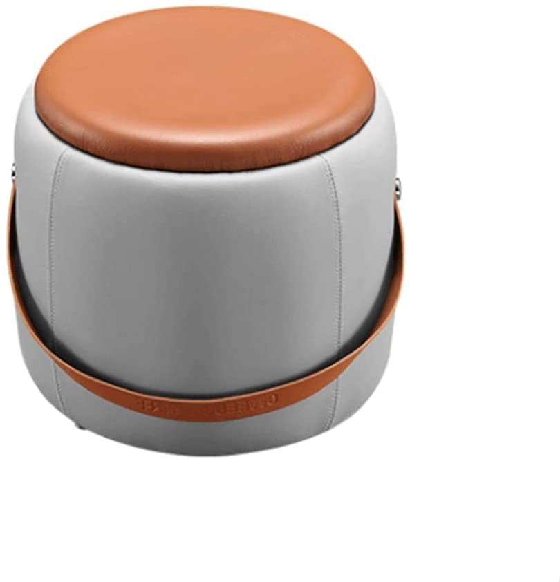 Tabouret bas en cuir rembourré avec sangle portable comme repose-pieds stable