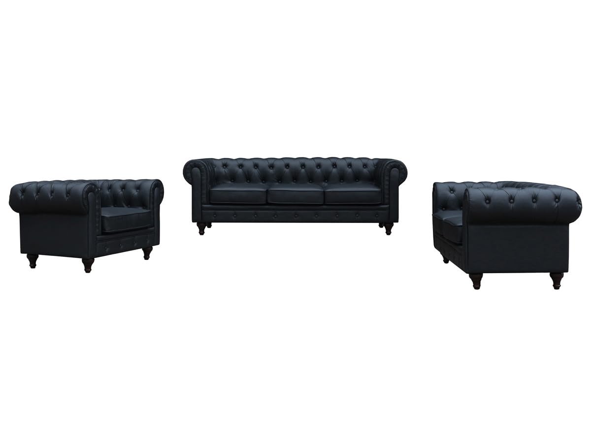 Habitat et Jardin Sofá Chesterfield Aliza- 2 plazas - Negro