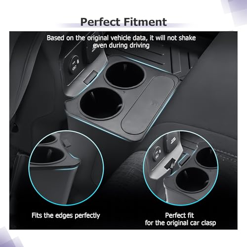 Image of LUWU Maverick 2025 Trash Can Compatible with 2022 2023 2024 2025 Ford Maverick Trash Bin with Cup Holder 2025 Maverick Accessories Extra Rear Storage Box Garbage Cans Trashcan (Update)
