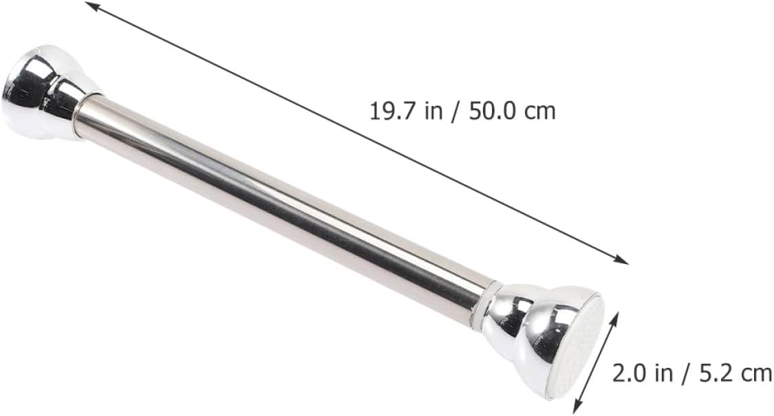 Adjustable Stretchable Curtain Rod 50-80cm, Replaceable Indoor Hanging Clothes Rod with Glossy Finish, No-drill Installation for Bedroom and Bathroom Use