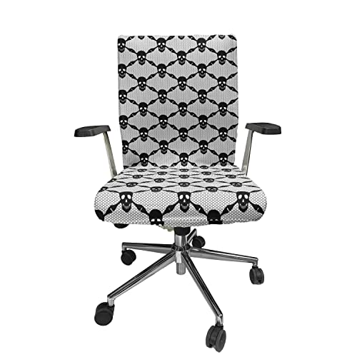 Ambesonne Gothic Office Chair Cover, Halloween Horror Theme Spooky Skeleton