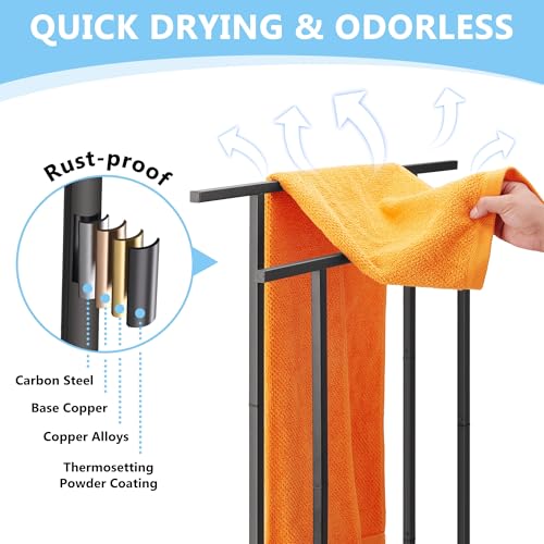 2-Tier Tall Towel Rack for Bathroom...