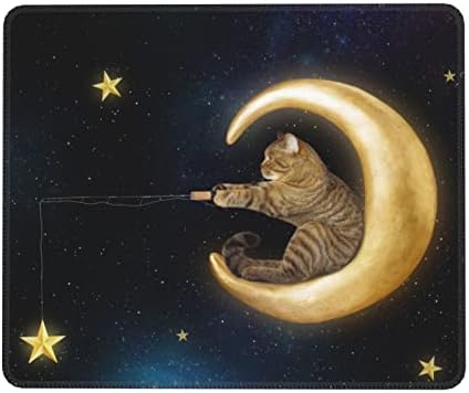 xiaoqiang Cute Cat Fishing for Stars on the Moon Mouse Pads Anti-Slip Funny Design Gaming Mouse Mats for Desktop Computers Laptops Office Computers Mouse Pad 24cm X 20cm (9.5" x 7.9")