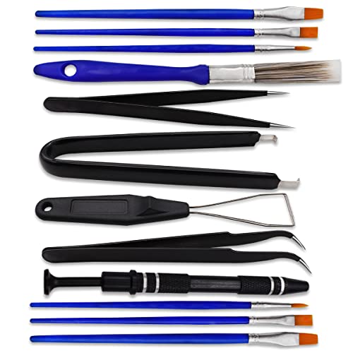 Image of 12PCS Keyboard Lube Switch Puller Kits, ​IC Extractor ​Switch Puller,4 Prong Switch Extractor,Key Cap Puller,Elbow Tweezers,Pointed Tweezersect ect for Keyboard Removing Fixing Cleaning O-022