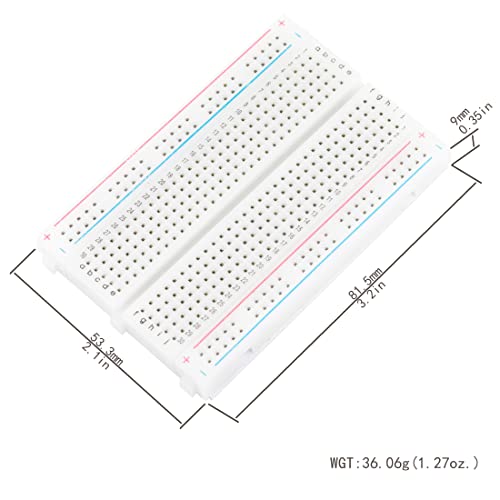 risingsaplings 3pcs Breadboard Prototype Board 400 Points Holes Universal Ties breadboard Experiment PCB Small for Arduino Project Raspberry pi DIY Power Rails Easy to use - Thumbnail 7