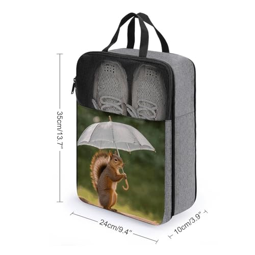 Sac à chaussures imprimé écureuil gris en taille unique pour le rangement - 2