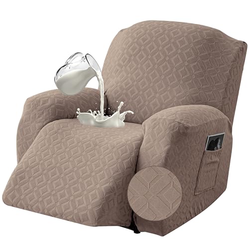 Genina Waterproof Recliner Chair Cover,XL-1 Seat Couch Cover,Taupe