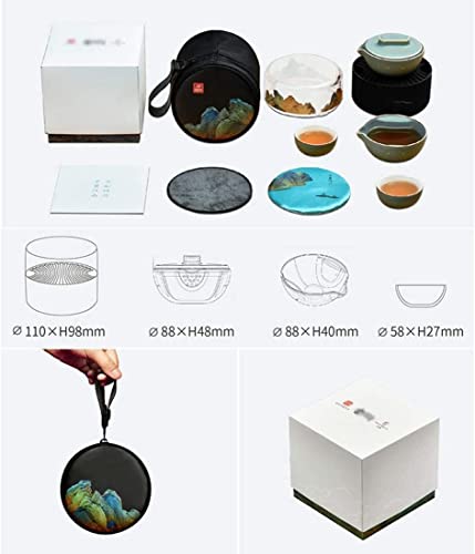 Ensemble de thé portable chinois avec boîte de stockage multifonctionnelle