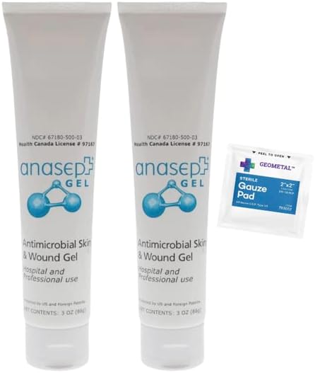 Miniatura 2 de Anasept Gel para piel y heridas, tubo de 3 onzas (paquete de 2) Cuidado integral de heridas para una limpieza eficaz y curación de ungüentos y