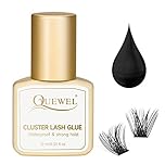 Quewel Cluster Lashes Glue 10ml Lash Clusters Glue Black Eyelash Clusters Glue for DIY Lash Extensions Long-Lasting for Cluster Lashes Waterproof&No Irritation(Black, 10ml)