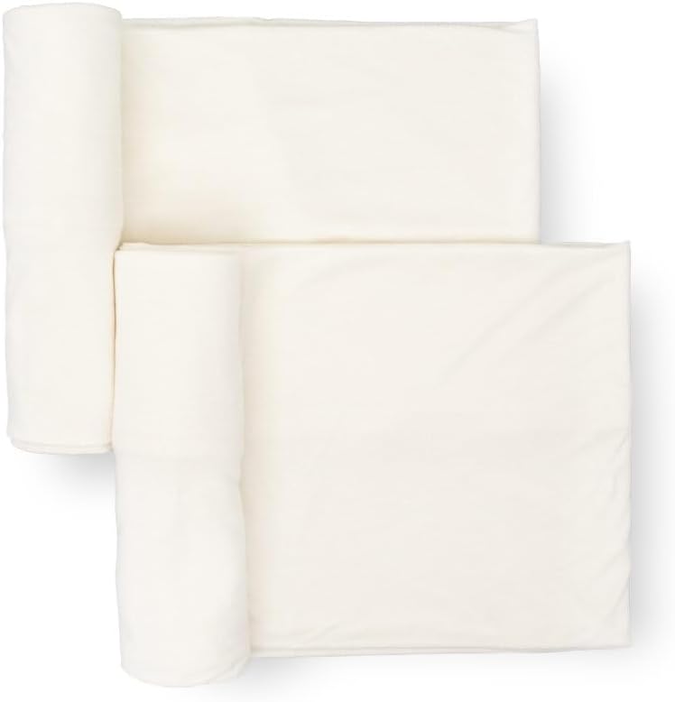 Little Unicorn Large Stretch Knit Swaddle Blanket 2 Pack| Super Soft with Optimal Stretch for swaddling | Giftable Set (Pressed Petals)