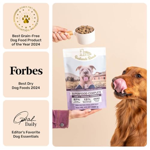 Image of BADLANDS RANCH Air-Dried Lamb & Venison Dog Food, 87% Meat, 24 oz