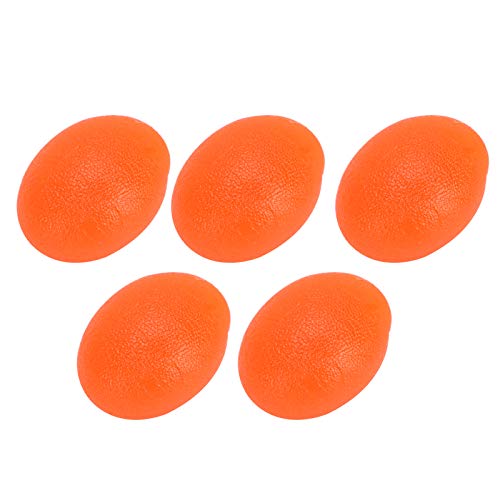 Sonew Squeeze Balls for Hand Exercise, Silicone Grip Ball, Stress Strength Squeezing Egg Trainer, Fitness Rehabilitation Grip Ball, 5pcs (Orange 20 Hardness)