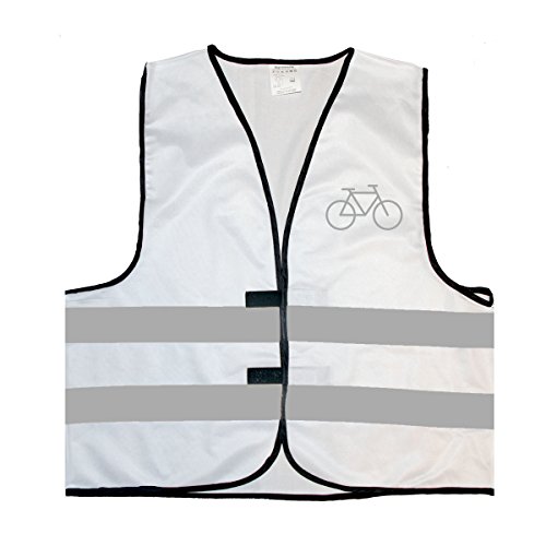 Preisvergleich Produktbild Reflex Signalweste - Fahrrad - Warnweste mit reflektierendem Aufdruck - Einheitsgröße bis XXL, Weiss