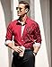Coofandy Men's Fashion Print Dress Shirt Casual Cotton Button Down Shirts Red Large