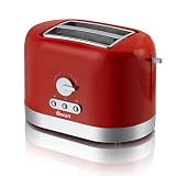 Swan 2 Slice Plastic Toaster, Electronic Browning Control, 730-870w, Red