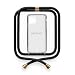Produktbild NECKLACY® - The Phone Necklace - Handykette für Apple iPhone 12 Mini in Elegant Black | transparente Handyhülle mit hochwertiger Kordel zum Umhängen - Smartphone Crossbody Case