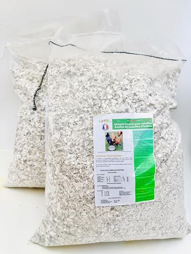 Écailles de Coquilles d’Huîtres – Aliment Minéral pour Volailles – Source de Calcium Naturel – Poules, Cailles, Pintades –Fabriqué et conditionné en France 19kg (2x9,5kg)