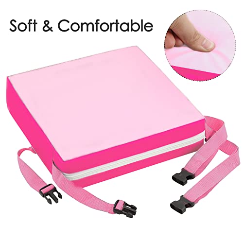 Image of Booster Seat for Kitchen Chair, Detachable Washable Cover Chair Cushion | Add Comfortable Height for Family Meals, Washable Cover Easy Clean and Dual Straps Help Secure to Chairs at Home or Away