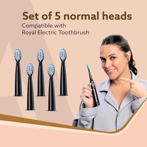 AGARO Royal Sonic Electric Toothbrush Heads for Adults, 5 pcs, Dupont Nylon Bristles - Image 2
