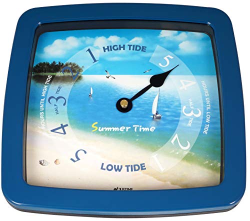 Justime 8.5 Inch Tide Clock Colorful Digital Graphics Designed, Water Resistant Case, Home Wall Décor (Tt423Bb Beach Blue) #TOP3