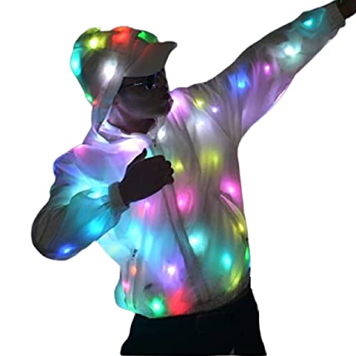 Unisex Light Up Led Hoodie Jacket American Sizes Adult Kids Clothing Apparel Outfit Dance Club Rave Glow - Men S / Women L #TOP3