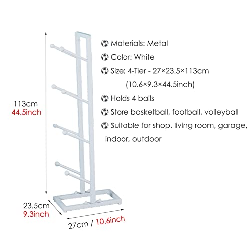 Solution de rangement blanche peu encombrante pour ballons et tapis