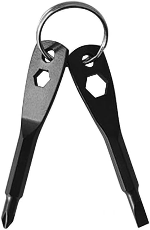 4-in-1 Mini Pocket Screwdriver Set, Steel Phillips & Slotted Head, Portable Keychain Repair Tool for Outdoor Camping, EDC Gear, Compact Design, Durable Steel Screwdriver Bits
